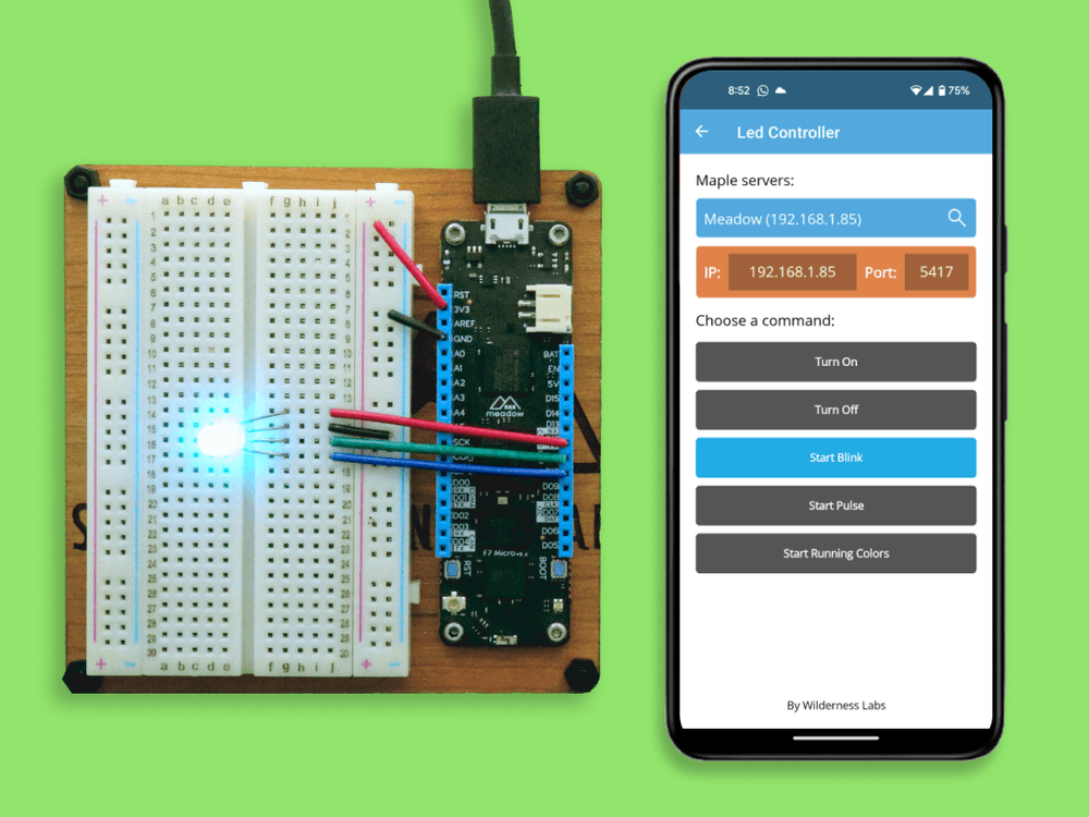 iot, dotnet, meadow, maple, led