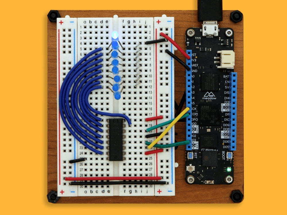 iot, dotnet, meadow, shift-registers, 74hc595